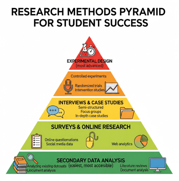 Psychology research topics for high school students - a research methods pyramid