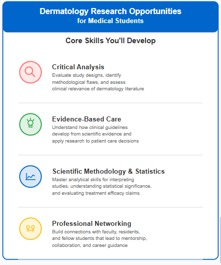 Dermatology Research Opportunities for Medical Students Core Skills to develop