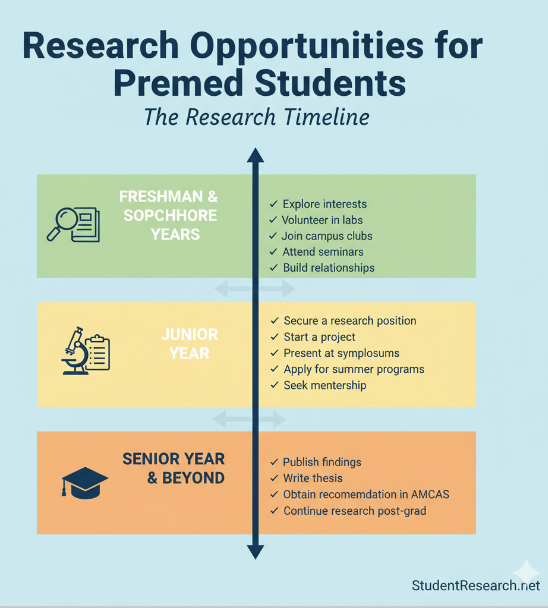esearch Opportunities for Premed Students The Research Timeline