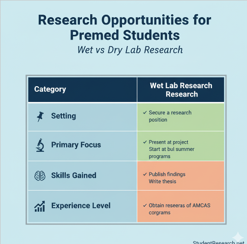 Research Opportunities for Premed Students Wet lab Vs Dry Lab