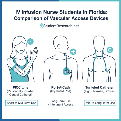 IV Infusion Nurse Students in Florida- Vascular Access Devices comparison