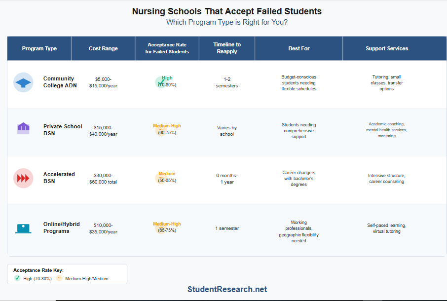 Nursing Schools That Accept Failed Students- Which is the right program for you