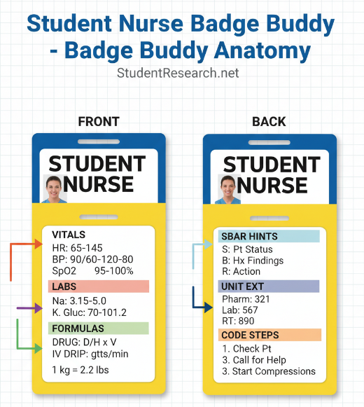 Student Nurse Badge Buddy- Badge Anatomy