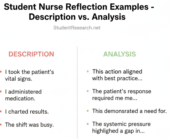 Student Nurse Reflection Examples -Description vs Analysis.