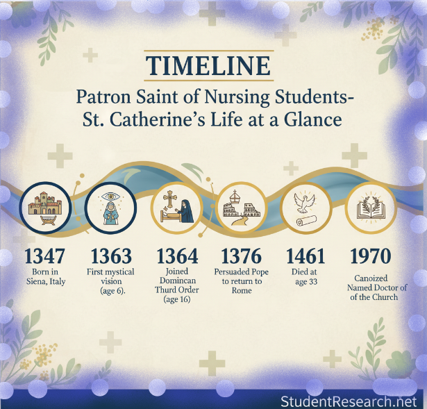 The Patron Saint of Nursing Students- A timeline