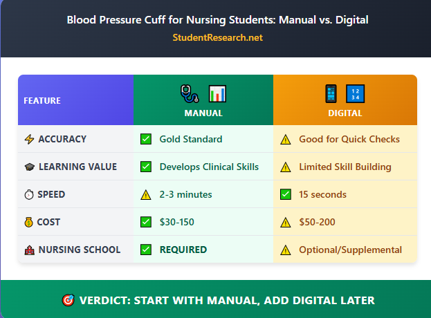 blood pressure cuff for nursing students- manual vs digital comparison guide