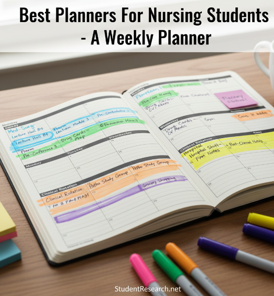 Best Planners for Nursing Students- A Sample weekly Planner Spread.