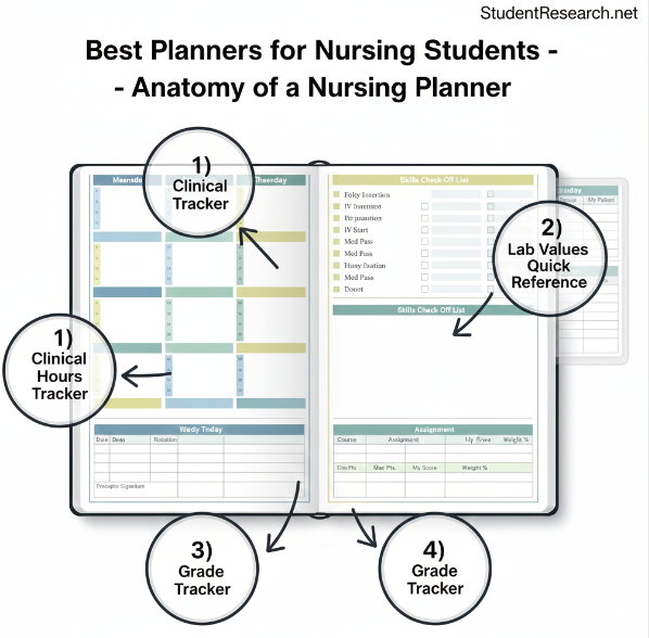 Best Planners for Nursing Students -The Anatomy of A Nurse Planner