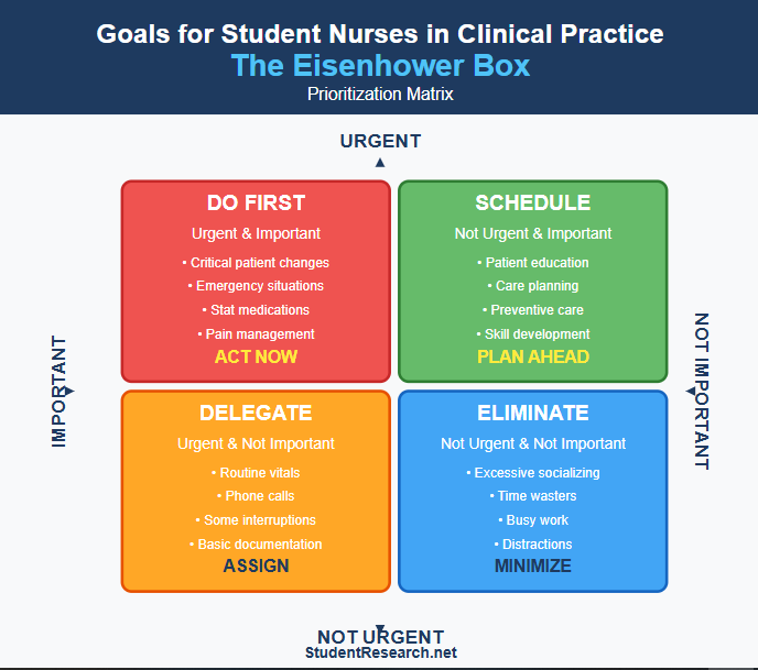 Goals for Student Nurses in Clinicals- The Eisenhower Box