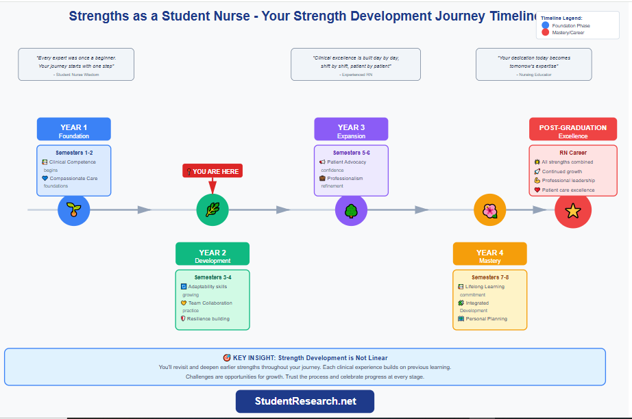 Strengths as a Student Nurse- Your Strengths Development Journey Timeline