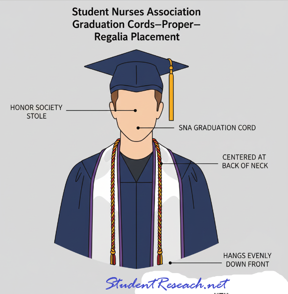 Student Nurses Association Graduation Cords- Proper Regalia Aliagnment