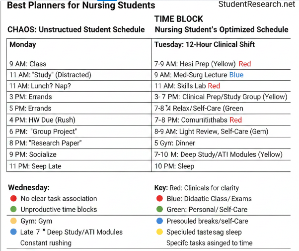 best planners for nursing students-Chaos vs Time Block