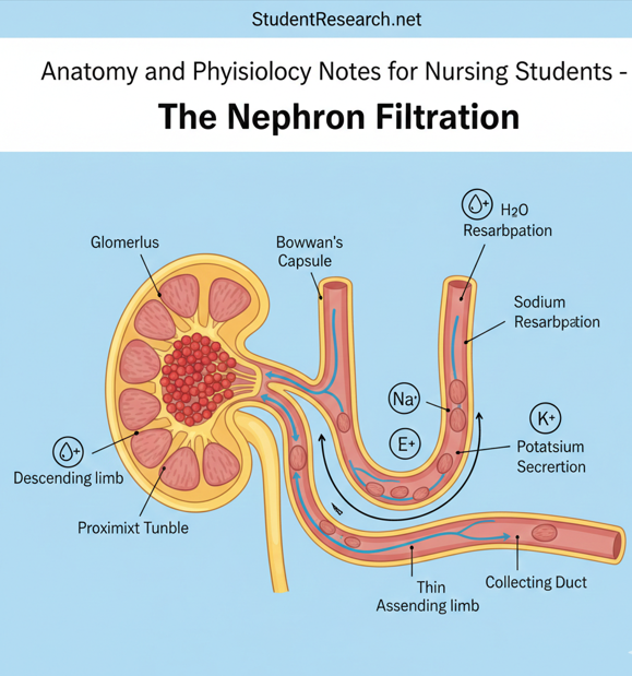 Anatomy and Physiology Notes for Nursing Students-The Nephron Filtration