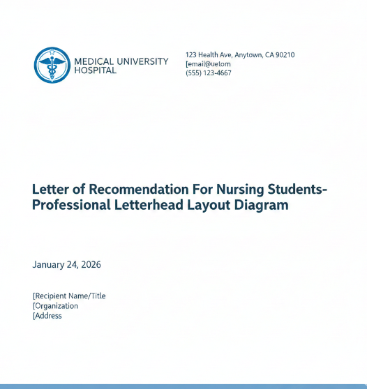Letter of Recommendation For Nursing Students-Professional Letterhead Layout.