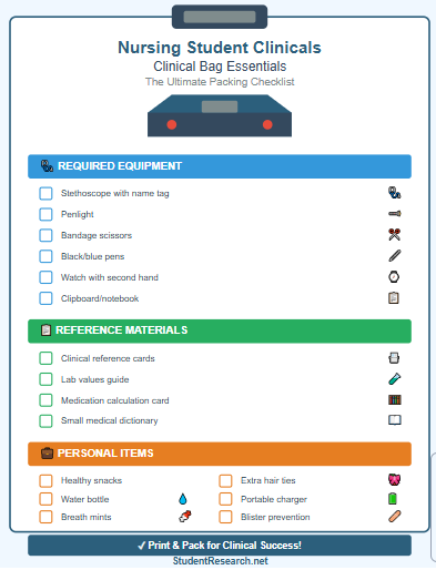 Nursing Student Clinicals-Clinical Bag Essentials - The Ultimate Packing Checklist