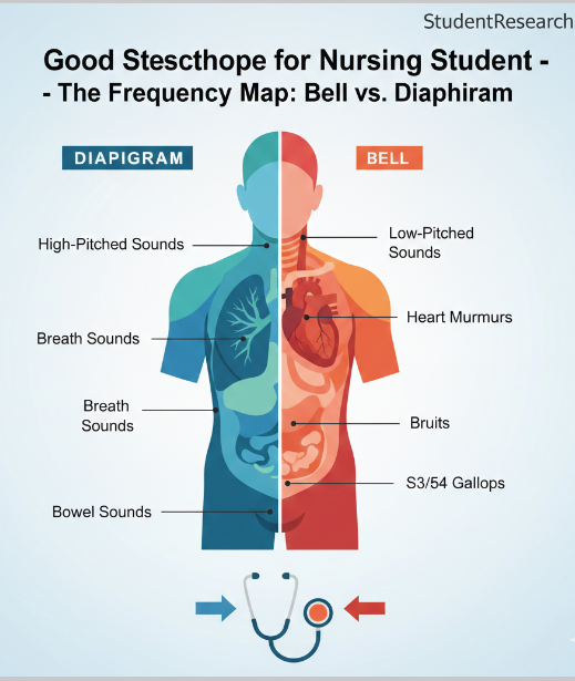 good stethoscope for nursing student a comparison of Bell vs Diaphragm