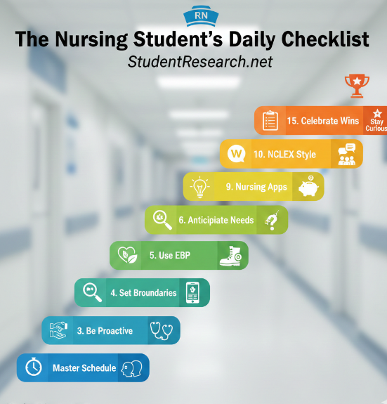 Nursing Student Tips-A Nurse Daily Checklist.