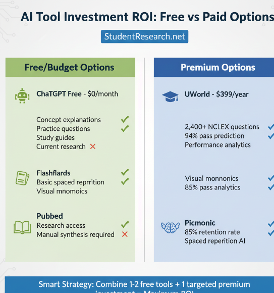 best ai for nursing students-ai TOOL INVESTMENT ROI Free vs paid options