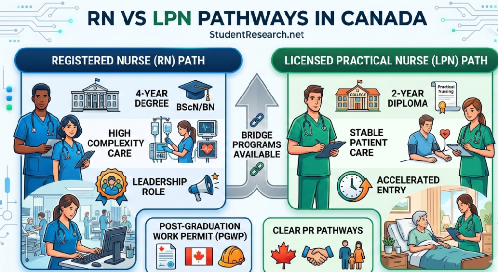 nursing colleges in canada for international students-RN vs. LPN Pathways in Canada