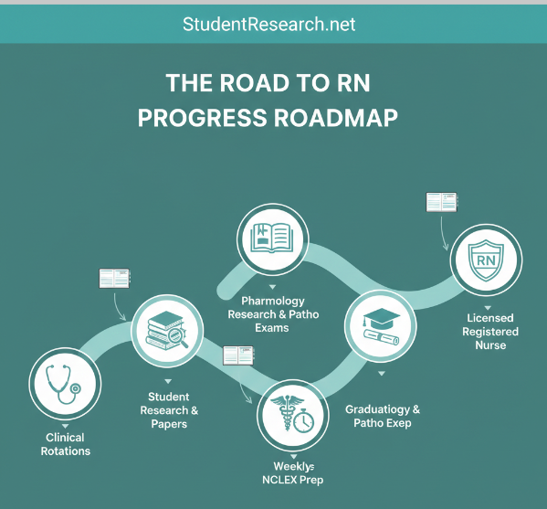 planner for nursing students- the RN progress roadmap
