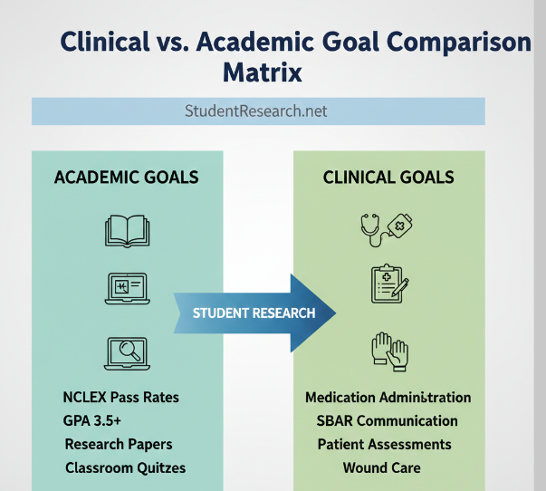 smart goals for nursing students examples-Clinical vs Academic goals Comparison