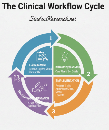 what do nursing students do in clinicals- The Clinical Workflow Cycle.