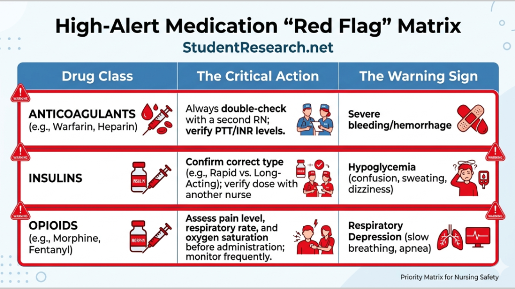 nursing student medication cards-High-Alert Medication Red Flag Matrix.