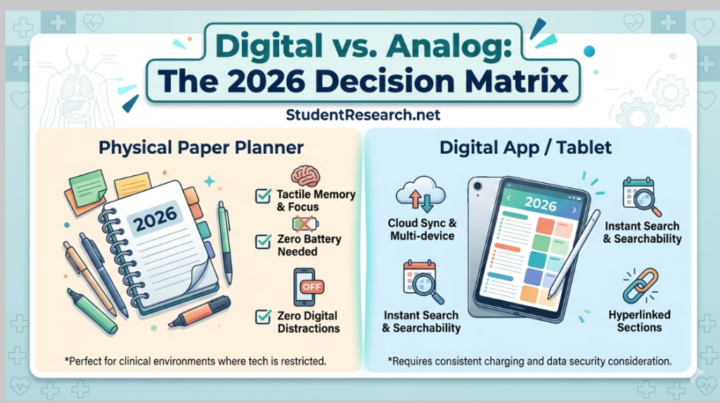 nursing student planner 2026-Analog vs. Digital 2026 Decision Matrix