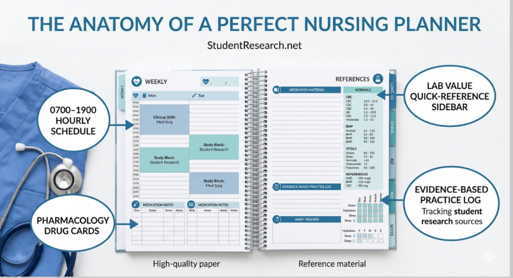 nursing student planners-the Anatomy of a perfect nursing planner