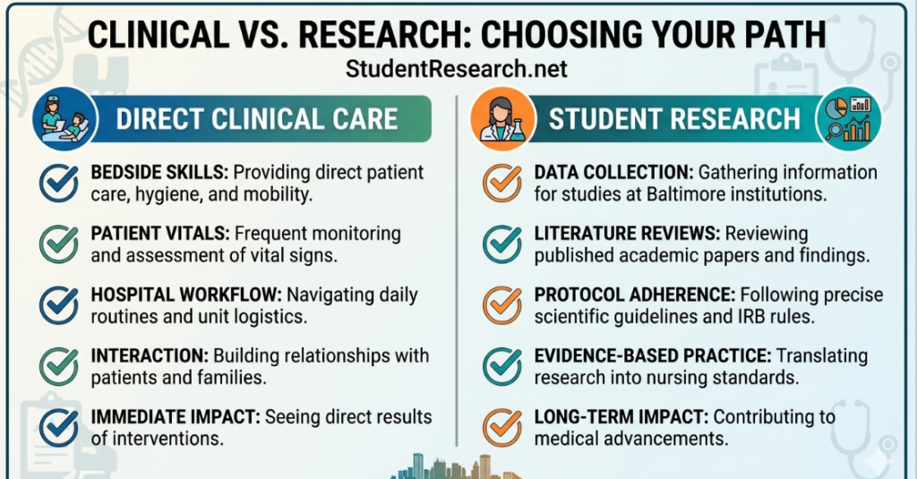 student nurse jobs baltimore-Clinical vs  Research Choosing Your Path