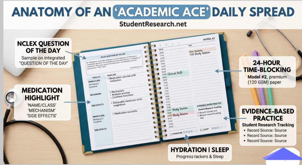 student nurse planner-The Anatomy of an Academic Ace Daily Spread