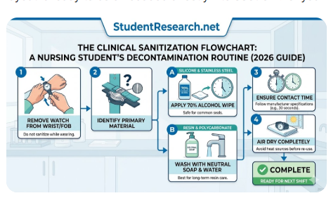 watches for nursing students-The clinical sanitization flowchart