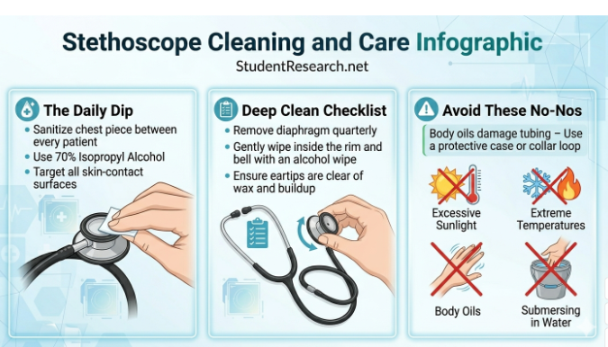 Best stethoscope for student nurses-Stethoscope Cleaning and Care
