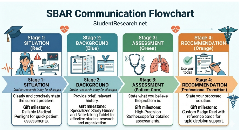 Great gifts for nursing students- SBAR Communication Flowchart