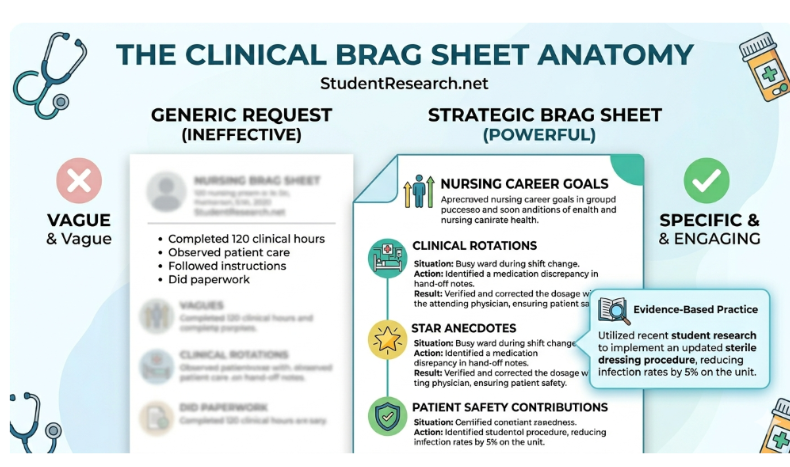 Letter of recommendation for nursing student from instructor -The Clinical Brag Sheet Anatomy.