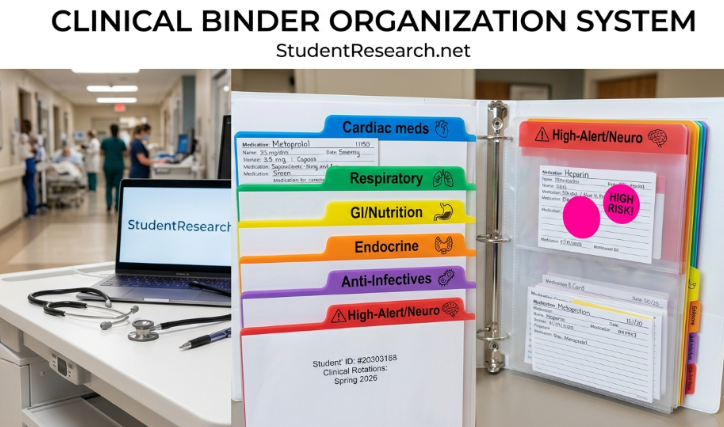 Medication cards for nursing students-Clinical Binder Organization System