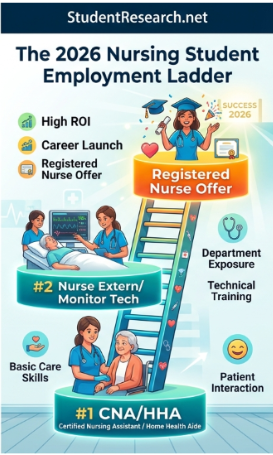 Nursing Student Employment-Career Path Infographic.