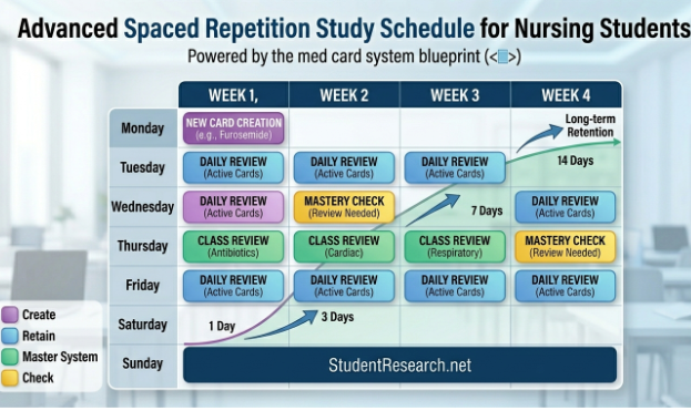 Nursing Student Med Cards-Advanced Spaced Repetition Study Schedule for Nursing Studen