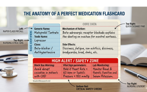 Nursing Student Med Cards-The Anatomy of a Perfect Medication Flashcard