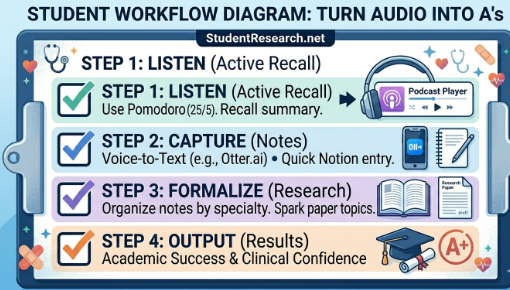 Podcasts For Nursing Student Workflow Diagram