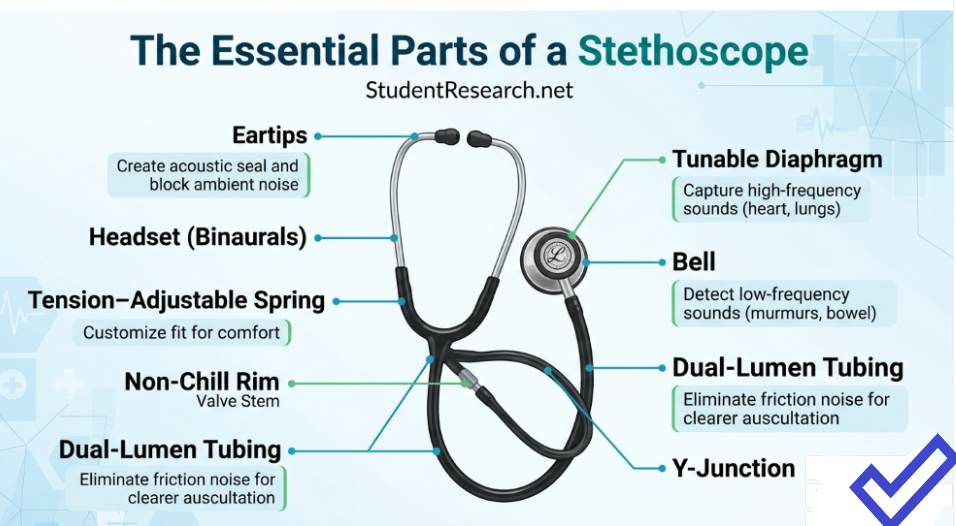 best stethoscope for student nurses-The Essential Parts of a Stethoscope