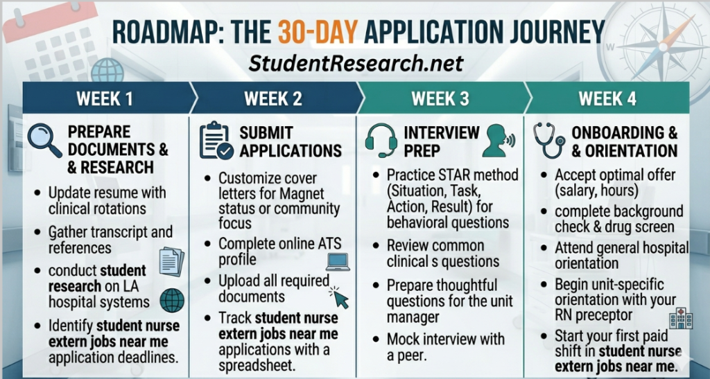 student nurse extern jobs near me-Roadmap The 30-Day Application Journey