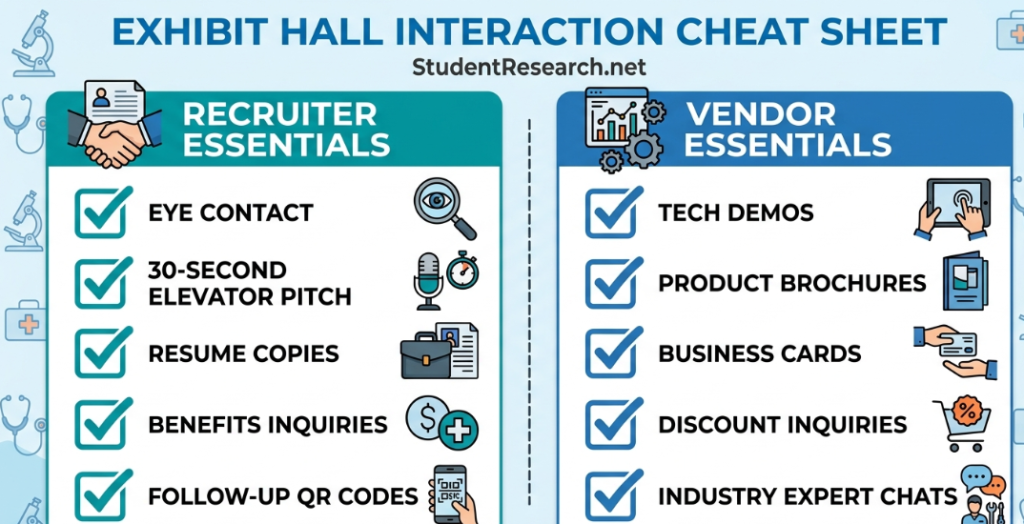 student nurses association conference-Exhibit Hall Interaction Cheat Sheet