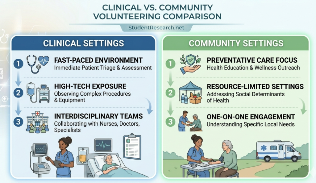 volunteer opportunities nursing students-Clinical vs. Community Volunteering Comparison