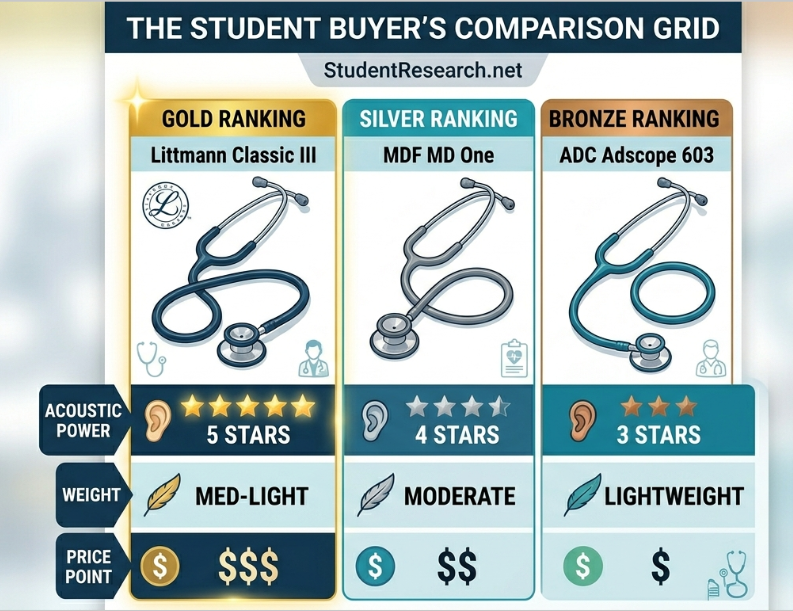 what is the best stethoscope for a nursing student-The Student Buyers Comparison Grid
