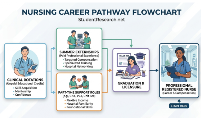 Do Nursing Students Get Paid-Nursing Career Pathway Flowchart.