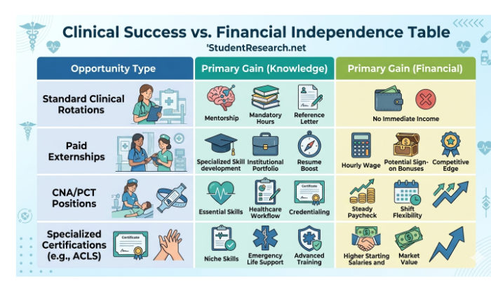 Do Student Nurses Get Paid-Clinical Success vs. Financial Independence Table