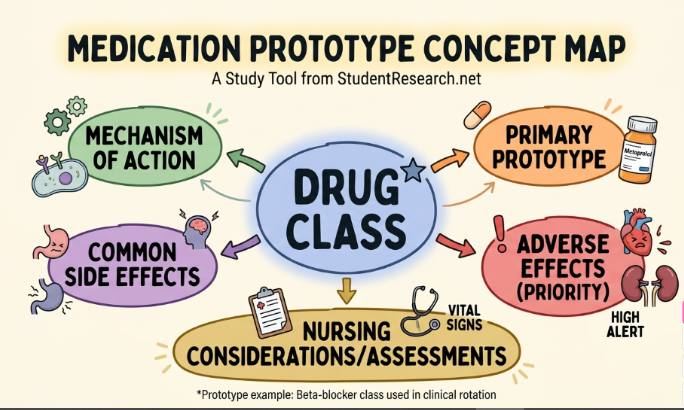 Pharmacology Study Guide For Nursing Students -Concept Mapping Template for Drug Classe