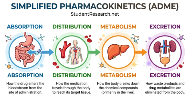 Pharmacology Study Guide For Nursing Students -Simplified Pharmacokinetics ADME Infographic