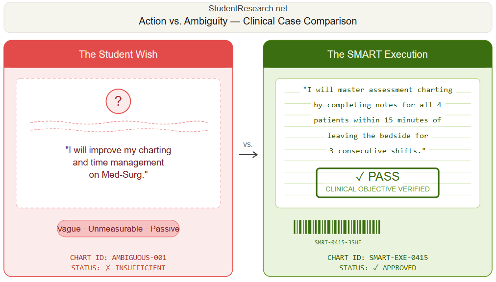 Smart Goals Examples For nursing students-Action vs. Ambiguity Clinical Case Comparison